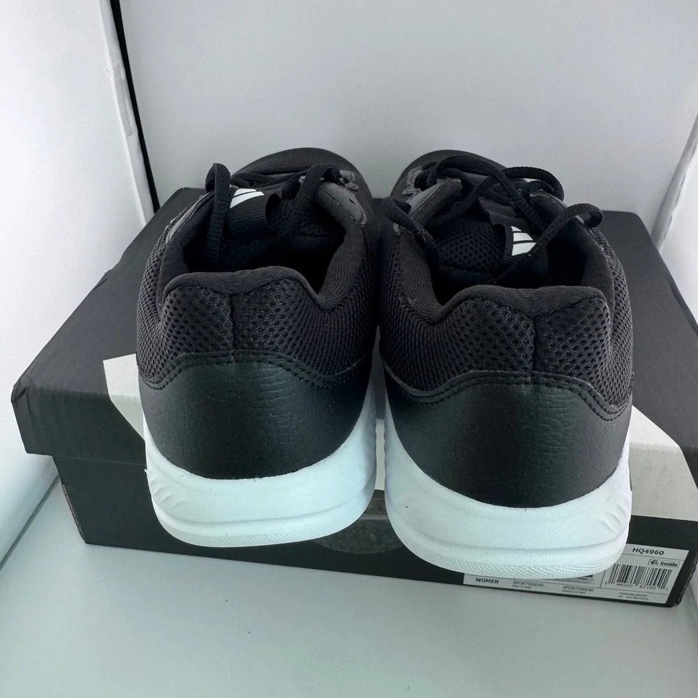 Adidas Cloudfoam Flex Laces Women 10 Black NIB HQ4960 Running Athletic Sneakers